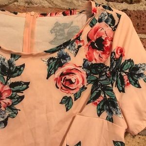 Long maxi dress - pink floral - size medium